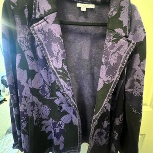 Chico's Purple Floral Knit Blazer on Black